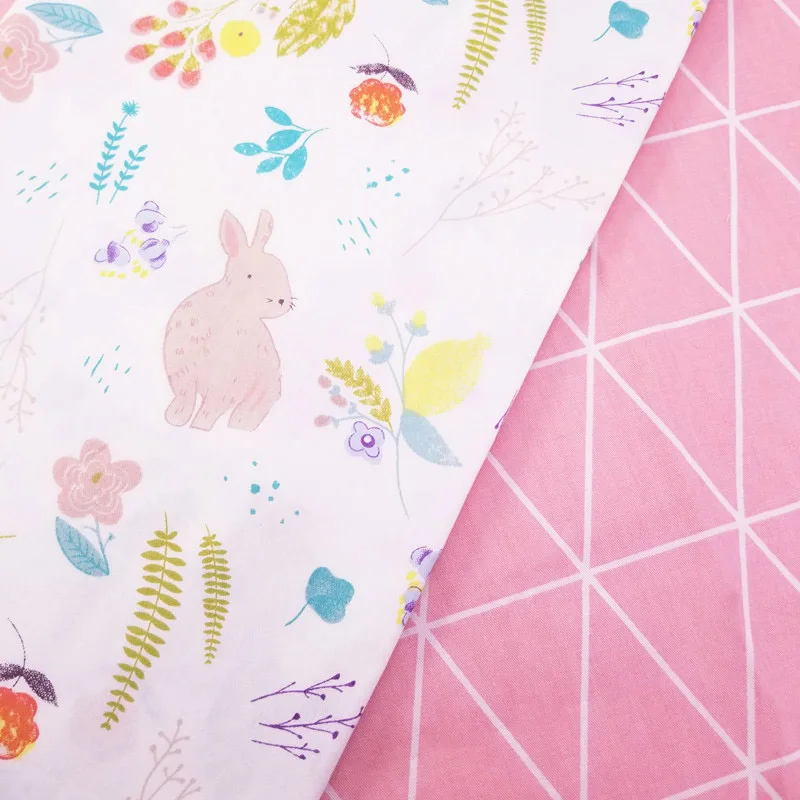 

50*40cm Kids Twill Cotton Fabric Printed Rabbit Cotton Patchwork Cloth DIY Sewing Quilting Fat Quarters Material For Baby&Child