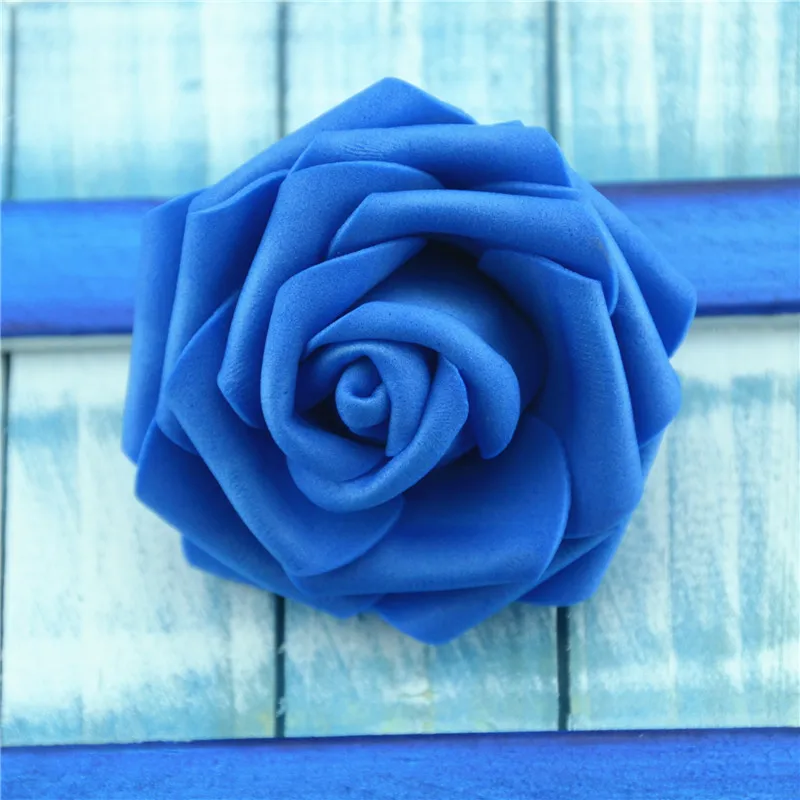 50 шт. 7 см искусственные из ПЭ пены белые розы цветы для дома Свадебные украшения DIY скрапбукинг ручной работы Поддельные Цветочные головки - Цвет: Royal blue