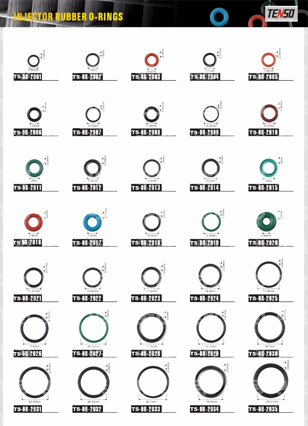 10-INJECTOR RUBBER O-RINGS-TS