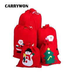 CARRYWON 4 шт (S/M/L/XL) Творческий Санта Клаус олень снеговика Рождественская елка узором конфеты мешок подарочные пакеты Новогоднее украшение