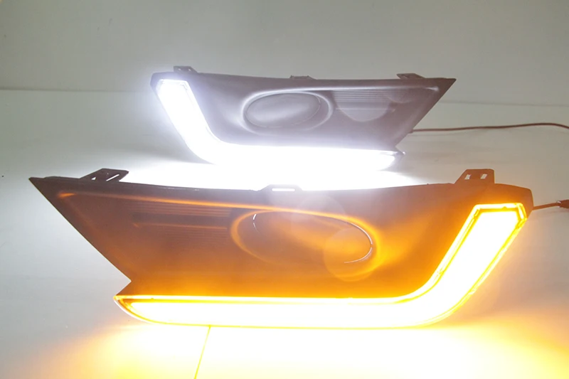 Автомобильный мигающий светодиодный DRL 2 шт. дневные ходовые огни противотуманная фара для Honda crcrv с поворотным сигналом дневной свет