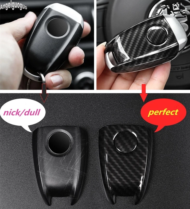 For Alfa Romeo Giulia Stelvio Car Start Key Back Side Cover Upgrade Replace ABS Carbon Fiber Style or Metal Key Case Accessories