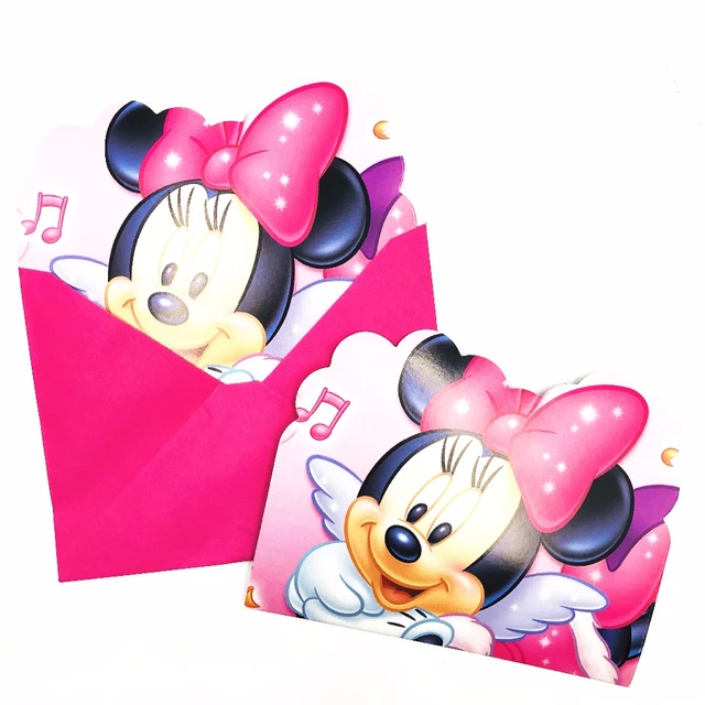 Carte d'invitation thème dessin animé Disney CAN O & Stitch pour enfants,  fête d'anniversaire pour filles, fournitures de fête préChristophe, faveurs