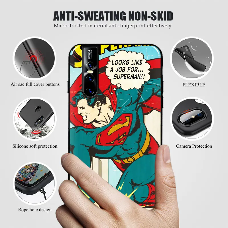 For Vivo V15 Pro Case Printed Black Soft silicone Cartoon Back Case For Vivo V15 Pro Phone Cover Cases For Vivo V 15 Pro V15Pro