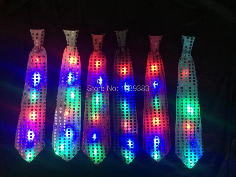 

60pcs/lot 2015 Newest Led Luminous Tie Mixcolor Flashing Male/Female Fashion Tie,Party And Dancing Stage Glowing Tie