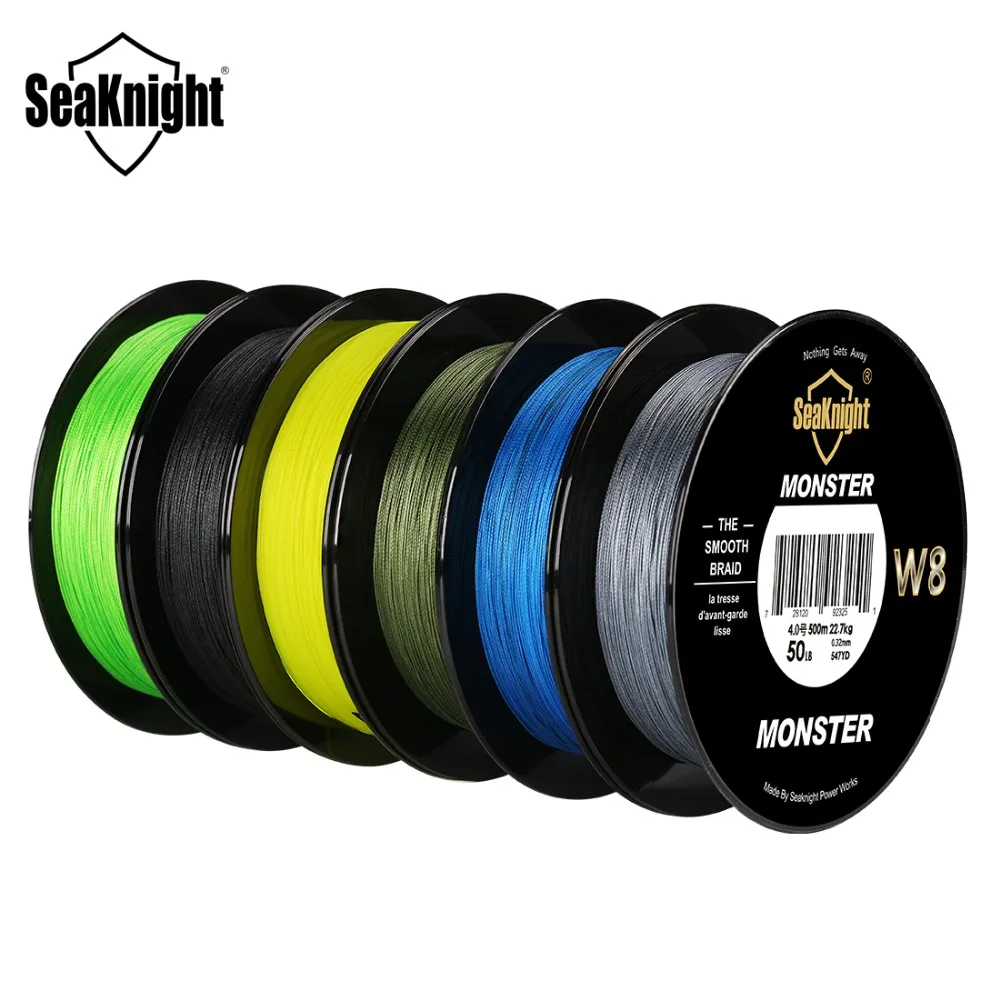 SeaKnight 10 шт. MS W8 серия 500 м 8 прядей плетеная леска PE многонитевая 7 цветов 15 100LB