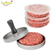 Delidge-Hamburger rond en alliage d'aluminium | 1 ensemble de presse à Hamburger rond de 11 cm, viande bœuf Grill, presse à Hamburger, moule de patates
