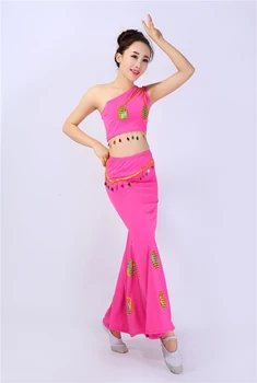 

Dance Costume Peacock Dance Clothes Female Skirt Performance Wear Fish Tail Skirt Peacock Costume