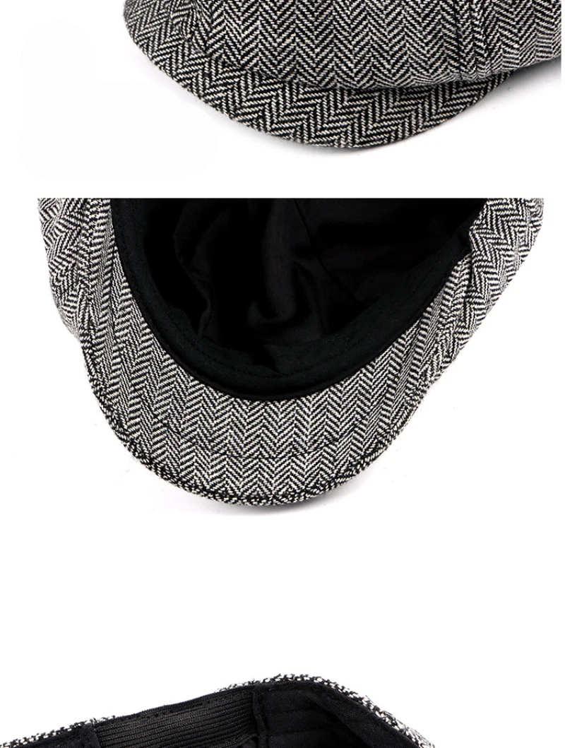 HT1352 восьмиугольная кепка в западном стиле, винтажная Кепка на весну-осень для женщин и мужчин, берет, Классическая модная полосатая Кепка на плоской подошве, берет для женщин