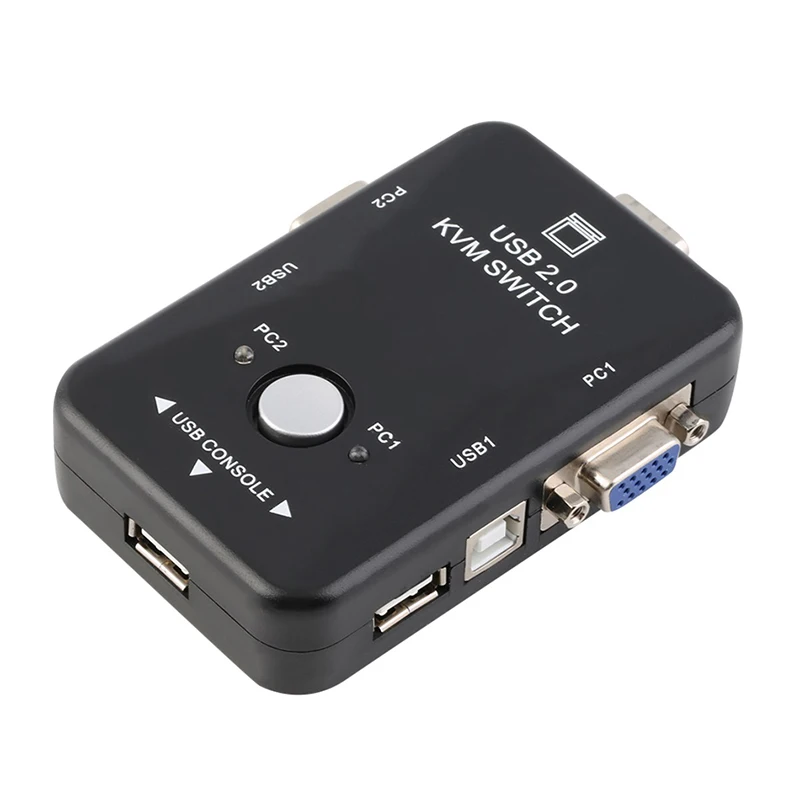2In 1Out 2 порта USB 2,0 KVM переключатель 1920*1440 VGA переключатель SVGA разветвитель коробка для клавиатуры мышь ПК Коробка адаптер