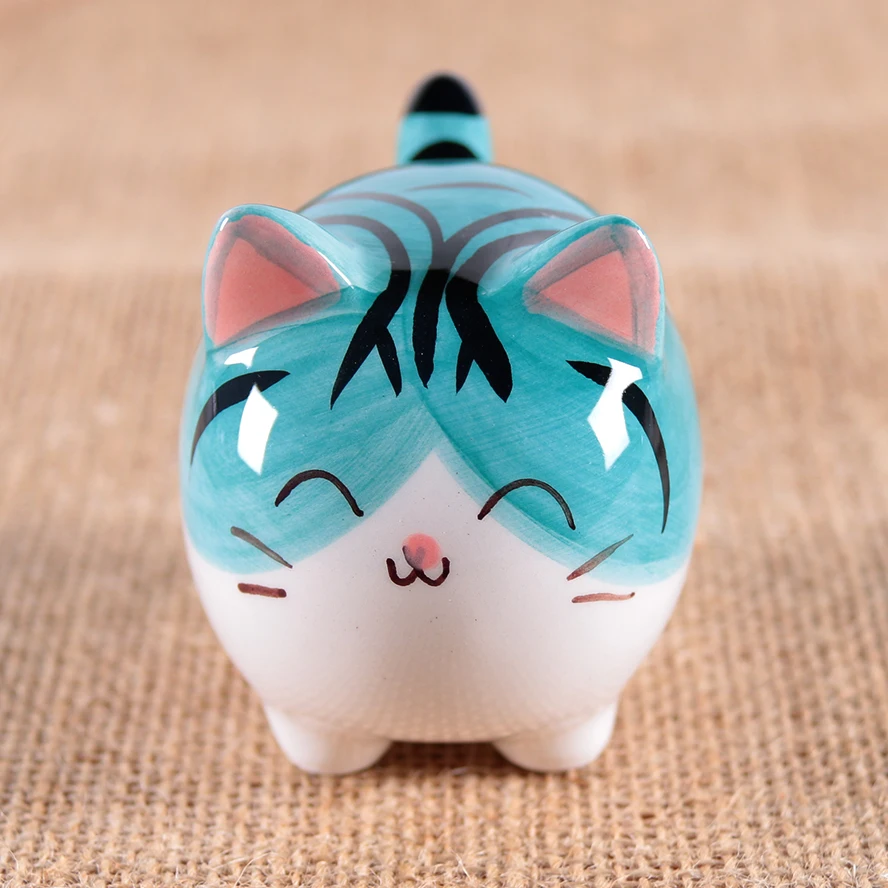  Japanese Cute Ceramic Chubby Cat Ornaments Desk Cartoon Animals Creative Children Girls Birthday Gi
