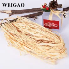 Weigao 10 根/バッグナチュラルラフィアロープ diy 工芸品結婚式のギフト invitaiton wraping 包装装飾の結婚式のパーティー用品