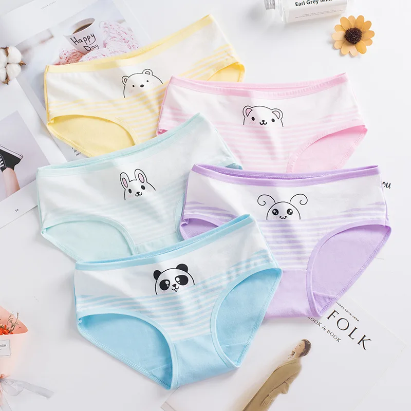 

Young Girls Cartoon Underwear 2019 Children Breathable Panties Kids Cute Underpants Teenage Cotton Panties Majtki Dziewczynka
