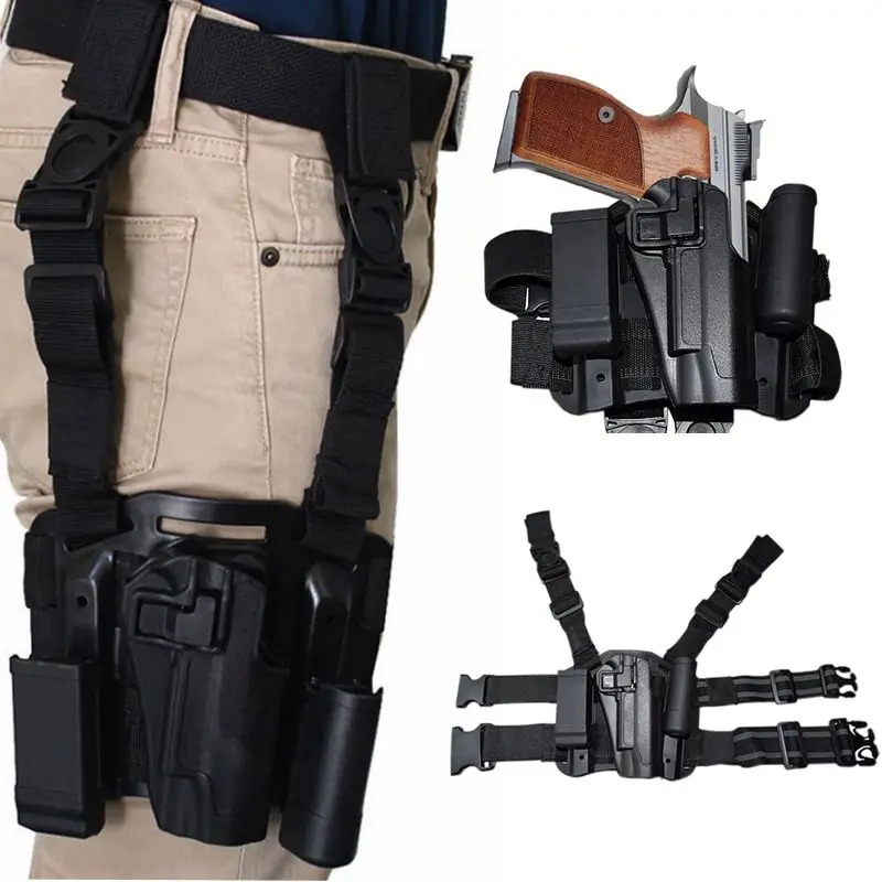

CQC Thigh 1911 Holster Military tactical Hunting Drop Leg Holster for Gun Colt 1911 Holsters Black color RIght leg holsters