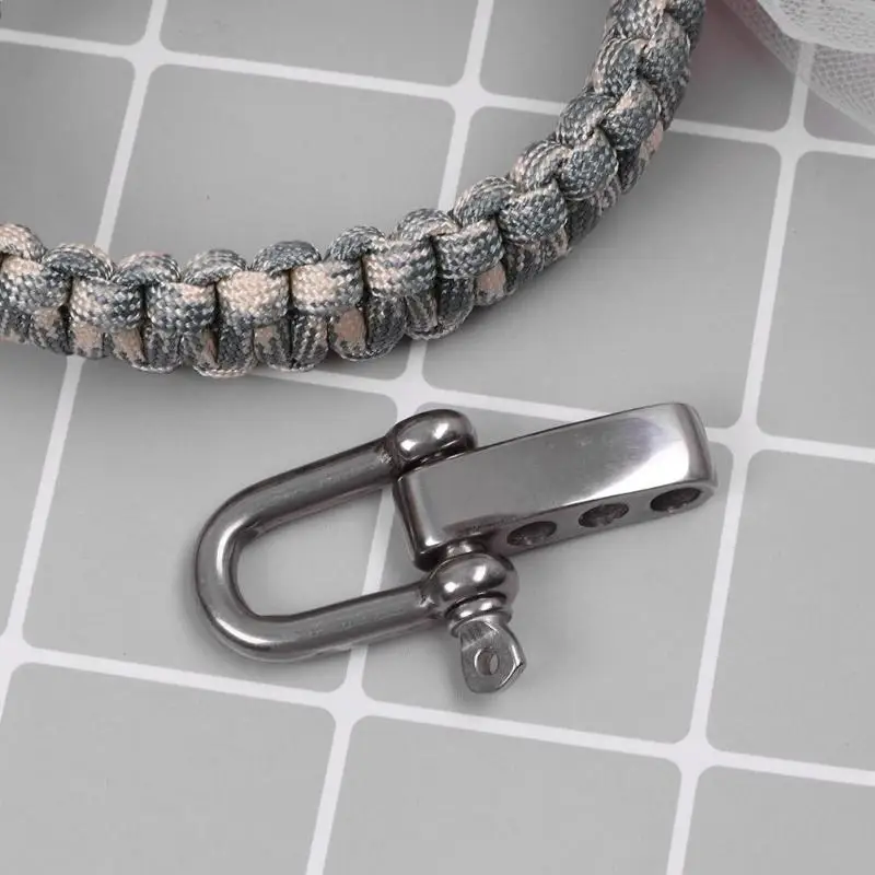 الفولاذ المقاوم للصدأ U مرساة تكبل خابور برغي سوار Paracord مشبك في الهواء الطلق بقاء حبل تركيبات