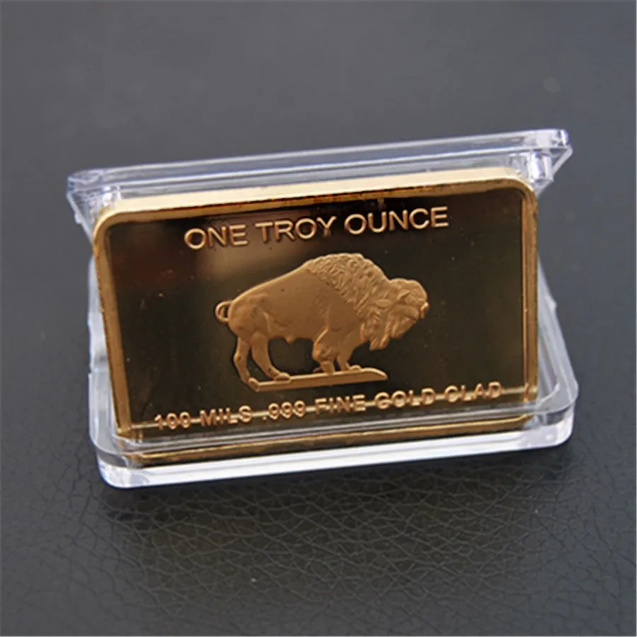 Fake gold Buffalo Bar, Novelty Paper weight, Gold Plated Novelty.3pcs