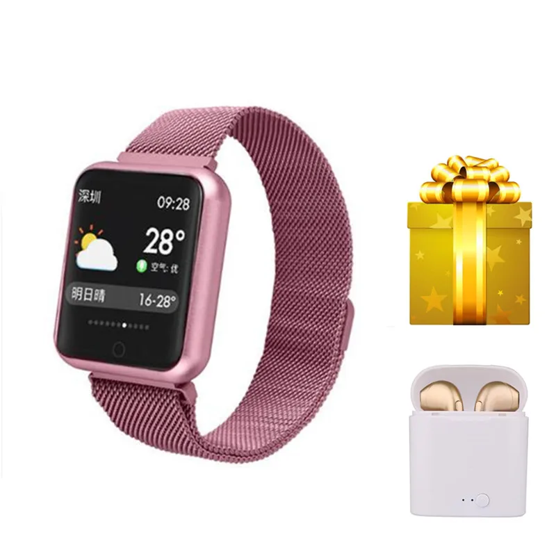 Smart braclet+luxury earphone/set reloj pulsometro women smart watch for iphone 6 VS IWO 5 6 8 Fast ship to russian spain Brazil