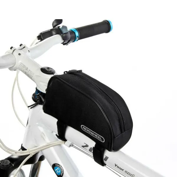 ROSWHEEL велосипедная сумка на верхней раме, сумка для хранения насыщенных цветов, сумка на седло, сумки для велоспорта, MTB, дорожный велосипед, труба, Паньер, сумка для велосипеда, Bolsa 12654 - Цвет: Black