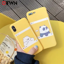 Чехол для телефона Ottwn для iphone 11 Pro Max X XS Max XR 5 5S SE 6 6S 7 8 Plus Мягкий ТПУ каваи медведь панда узор желтый чехол s