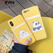 Ottwn Phone Case For iphone X XS Max XR 5 5S SE 6 6S 7 8 Plus Soft TPU Back Cover Kawaii Bear Panda Pattern Yellow Cases Cover