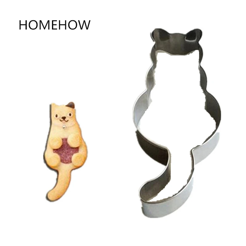 1PC Animal Cute Cat Cookie Cutter 8.5*4cm Stainless Steel Kitchen