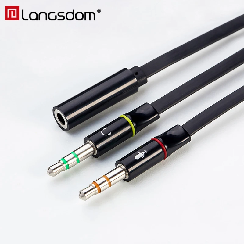 Computer Headset 2 in 1 Audio Splitter Earphone Adapter 3.5mm Jack