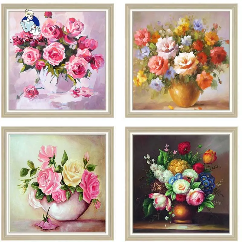 

JOY SUNDAY Diamond Painting 5D 3D DIY Diamond Painting Set Flower Diamond Embroidery Rhinestone Home Wall Decoration 8