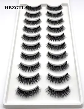

New 10 Pairs 3d mink lashes natural false eyelashes thick long black mink eyelashes soft makeup eyelash extension faux lashes 05