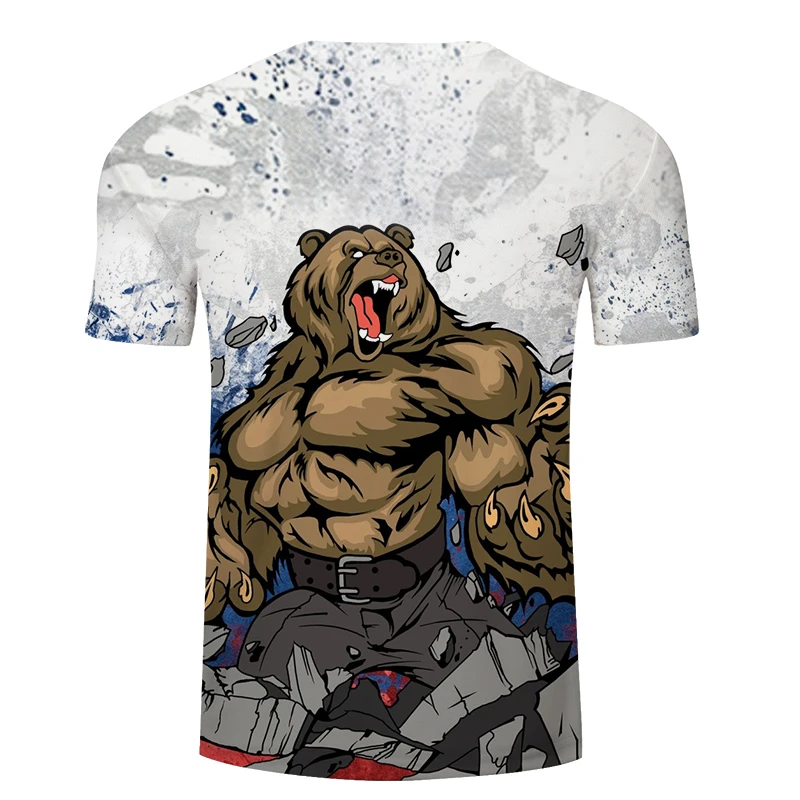 Brand Russia T-shirt Bear T Shirt Russian Flag Tshirt Fitness T Shirt Men 3d Anime Tshirts Sexy Male Shirts Mens Clothing