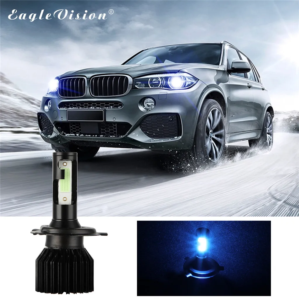 2x H4 Led Ice Blue Headlight Conversion Kit Bulb 30000lm High Power 8000k Ice Blue Intelligent Control Drive Headlights#P10