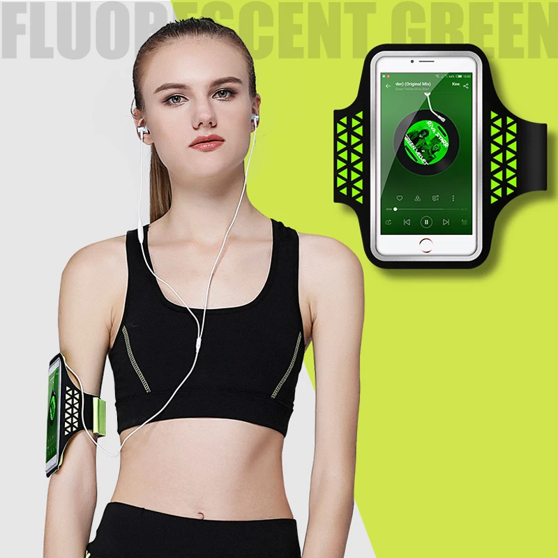 HAISSKY спортивный нарукавный чехол для телефона iPhone XS 11 Pro Max 6 7 8 Plus для бега Brassard повязка на руку для samsung S10 S9 S8 Plus Xiaomi - Цвет: HSK92 Green