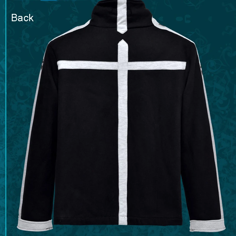 Coshome Anime Sword Art Online Kirito Hoodies Cosplay Costumes Men Black Jacket Thick Coat For Halloween Party (3)