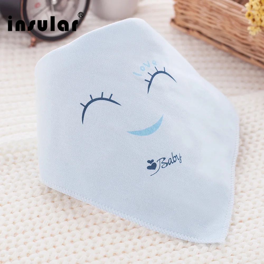 3PCS/ Lot Insular Cotton Smile Cute Baby Triangle Bibs babador Pink Blue Yellow Kids Scarfs Newborn Infant Bib Stuff for Babys