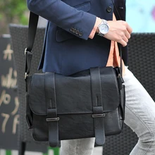 Design de la marque Top en cuir PU hommes sac, D’affaires décontractée en cuir hommes sac de messager, Mode vintage hommes sacs à bandoulière sac d’ordinateur portable
