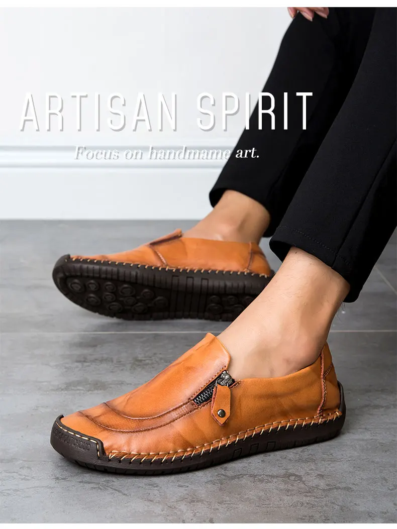 Лоферы ручной работы, мужские туфли-лодочки из натуральной кожи, модная мужская повседневная обувь коричневого цвета, слипоны, большой размер 48, zapatos hombre