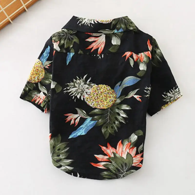 [MPK Store] гавайская рубашка для собак в 4 вида конструкций, классная Одежда для собак, летняя одежда для собак, доступно 7 размеров - Цвет: Black Fruit