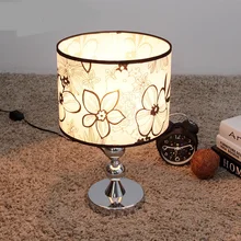 Простые настольные лампы освещение лампа/прикроватная лампа/ткань спальня лампа сенсорный выключатель черный узор настольные лампы zzp