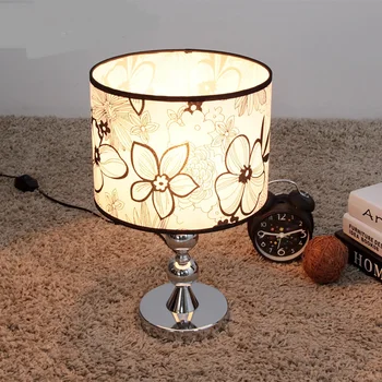 

simple table lamps lighting lamp / bedside lamp / Fabric bedroom lamp touch switch Black pattern Table lights zzp