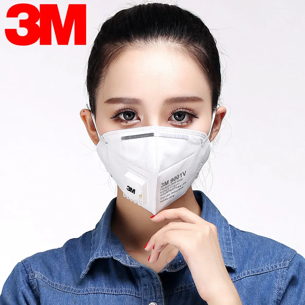 

5Pcs 3M 9001V KN90 Vent Anti-dust Masks Anti PM2.5 Industrial Construction Dust Pollen Haze Gas Family&Pro Site Protection Tool