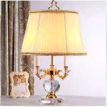 Модная Роскошная Современная 3 лампа высокого качества роскошная хрустальная настольная лампа Современный хрустальный Настольный светильник K9 класса А хрустальный стол