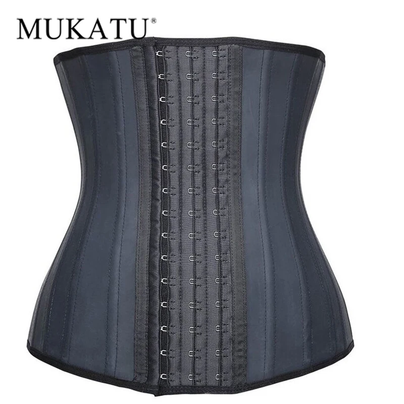 

MUKATU Latex Waist Trainer Corset Belly Slimming Underwear Belt Body Shaper Modeling Strap 25 Steel Boned Waist Cincher