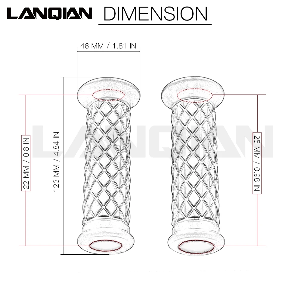 Винтажные аксессуары для мотоциклов резиновая ручка Dirt Pit Bike Grips 7/8 "22 мм