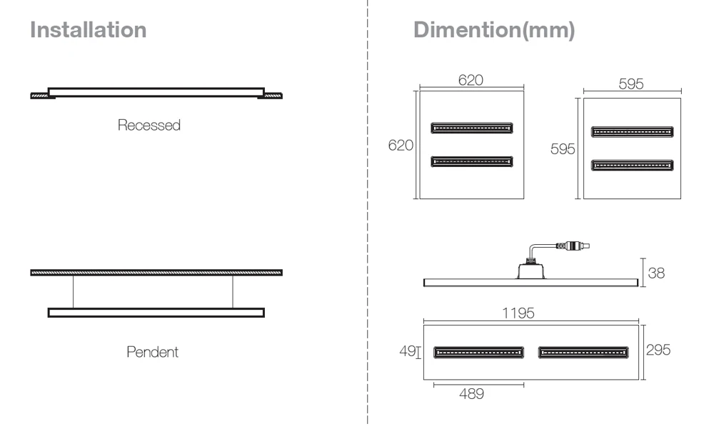 Modular led panel UGR 16-4