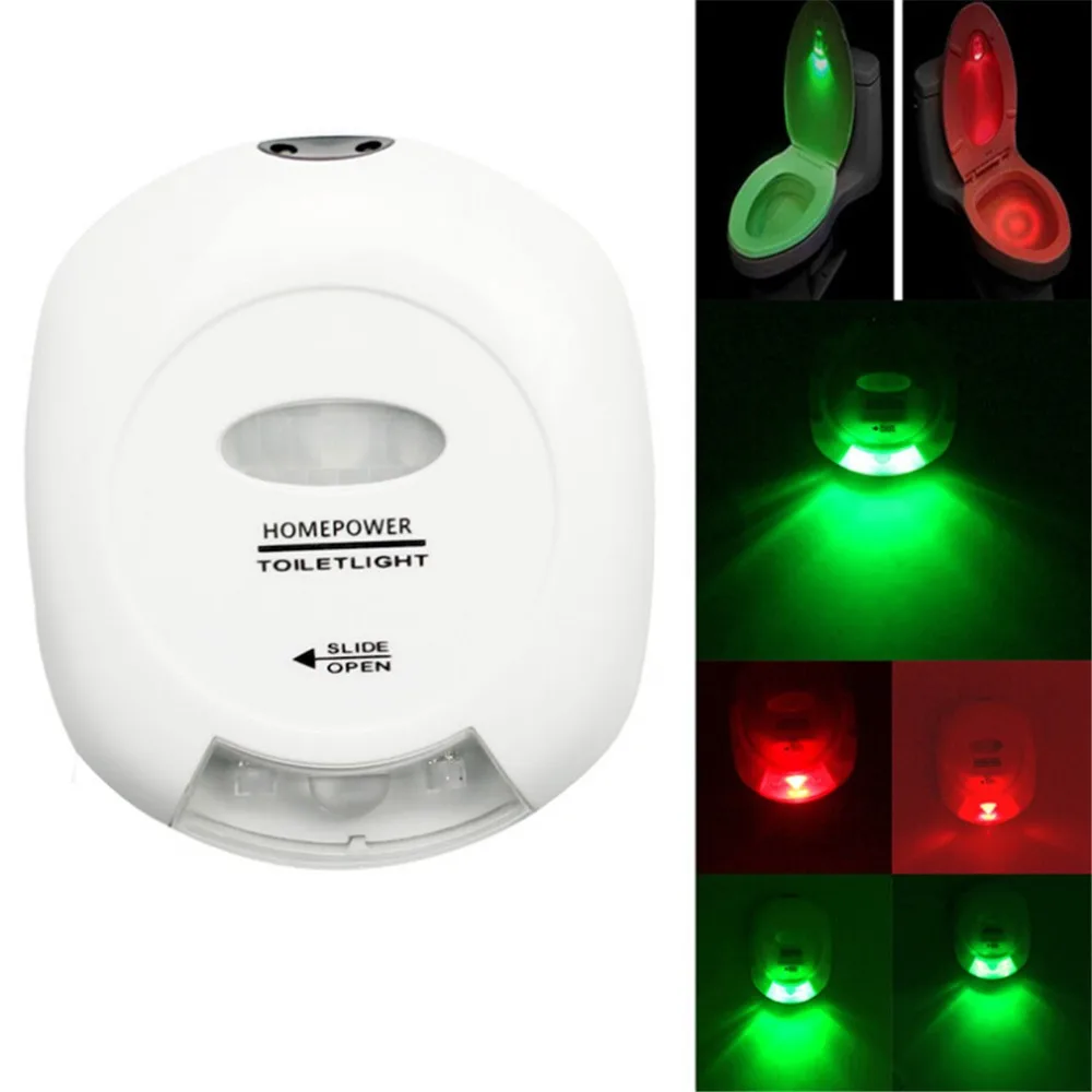 LED Sensor Motion Activated Toilet Light Bathroom Flush Toilet Lamp Battery Operated Night Light