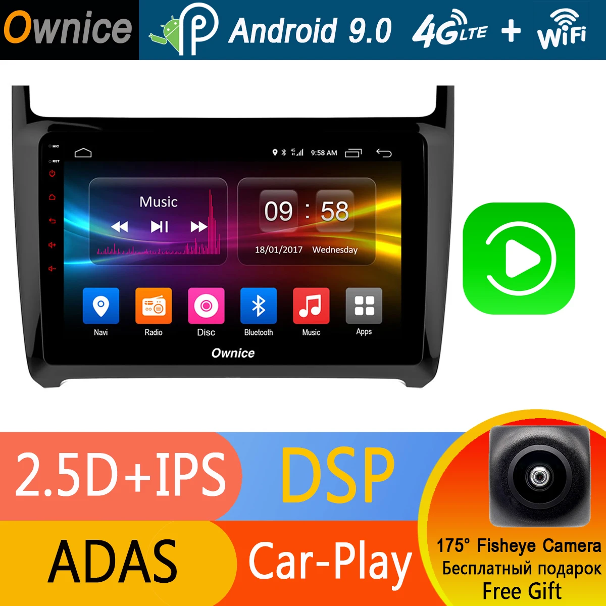 Автомобильный DVD-плеер 9 дюймов IPS Android 0 для Volkswagen VW Polo 2012 2013 2014 2015 2016 GPS Радио DSP CarPlay
