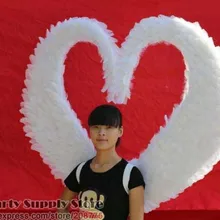 Пользовательский высокое качество взрослых Ангел Перо крылья для модели показывают для выступления Любовь форме сердца EMS 105 см