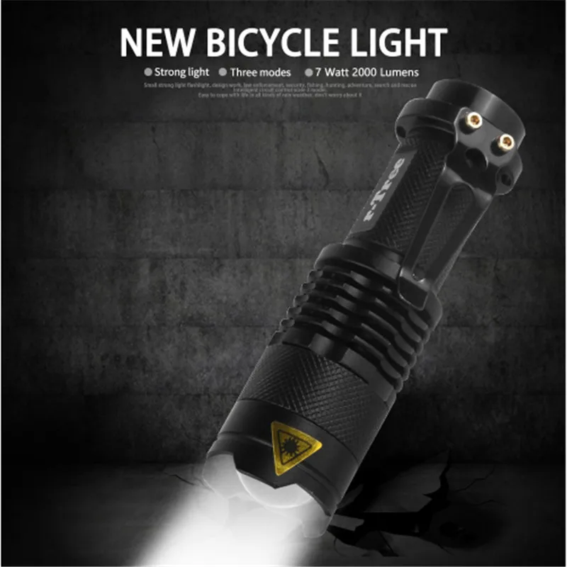 Top Bicycle Light 7 Watt 2000 Lumens 3 Mode Bike Q5 LED cycling Front Light Bike lights Lamp Torch Waterproof ZOOM flashlight 12