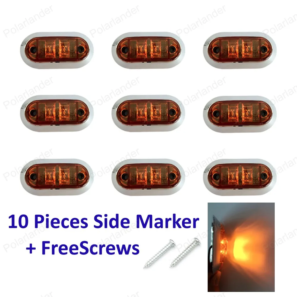 

WHITE RED YELLOW Side Marker Electroplated lampholders oval chrome lamp holder 10 PCS