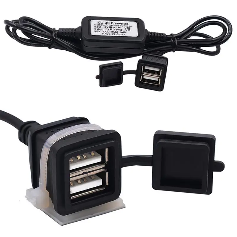 1 шт. USB зарядное устройство для мотоцикла с двумя портами 12 в 24 адаптер Караван