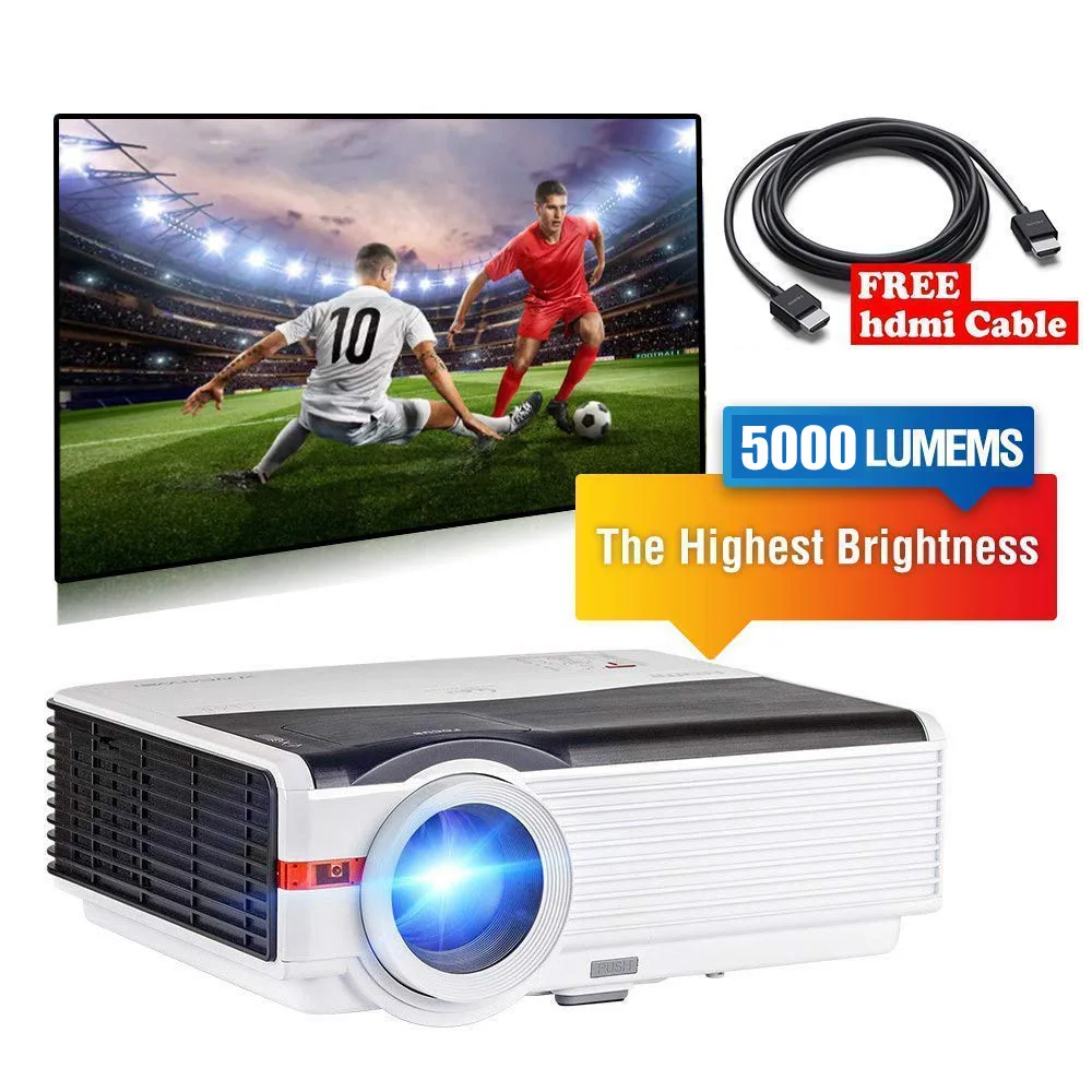 CAIWEI LCD LED Projector 5000LM 1080p Video Best Home Cinema Proyector Mobile Projectors USB TF HDMI AV 1280x800